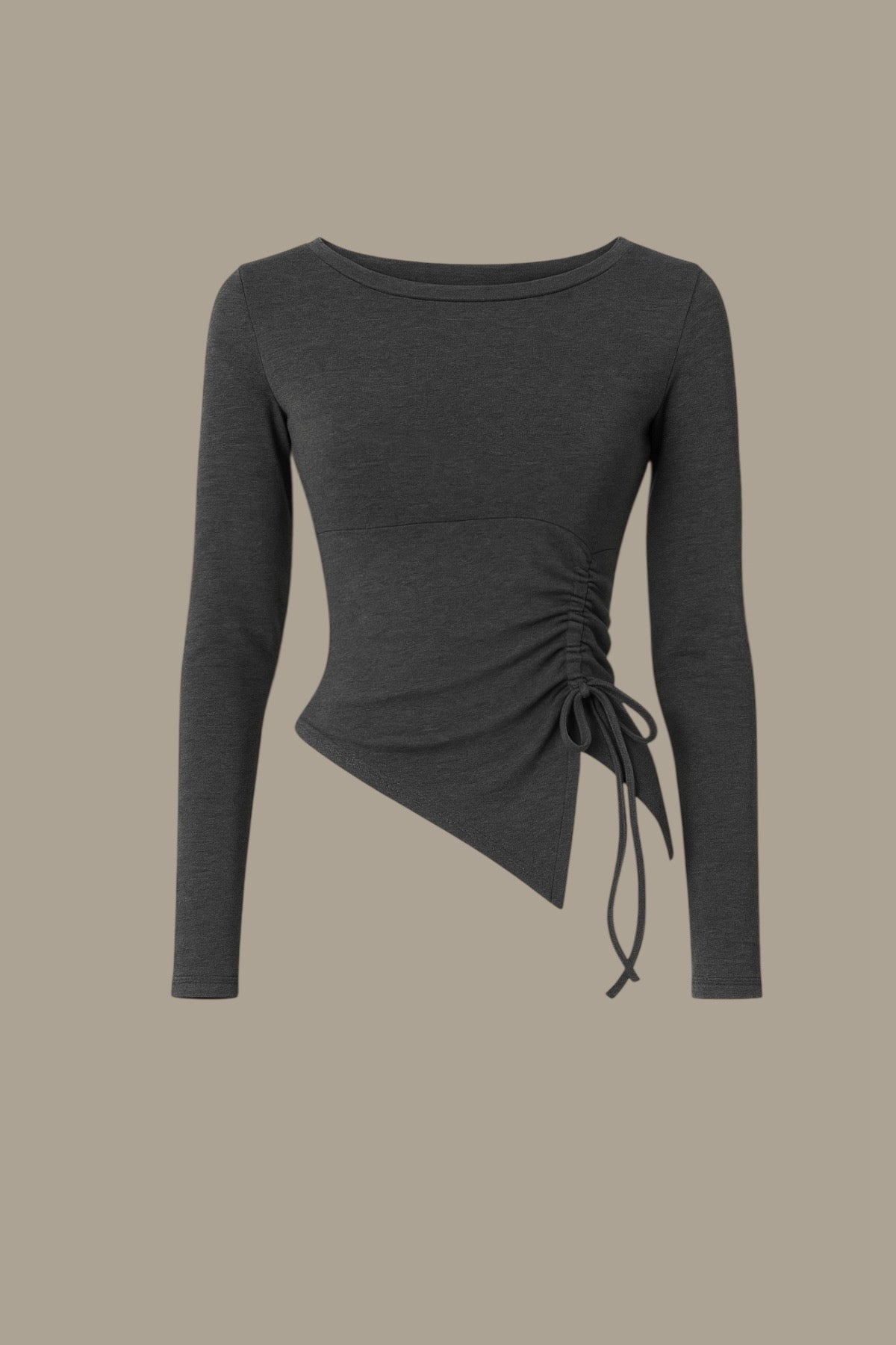 Grey Önden Büzdürmeli Bluz