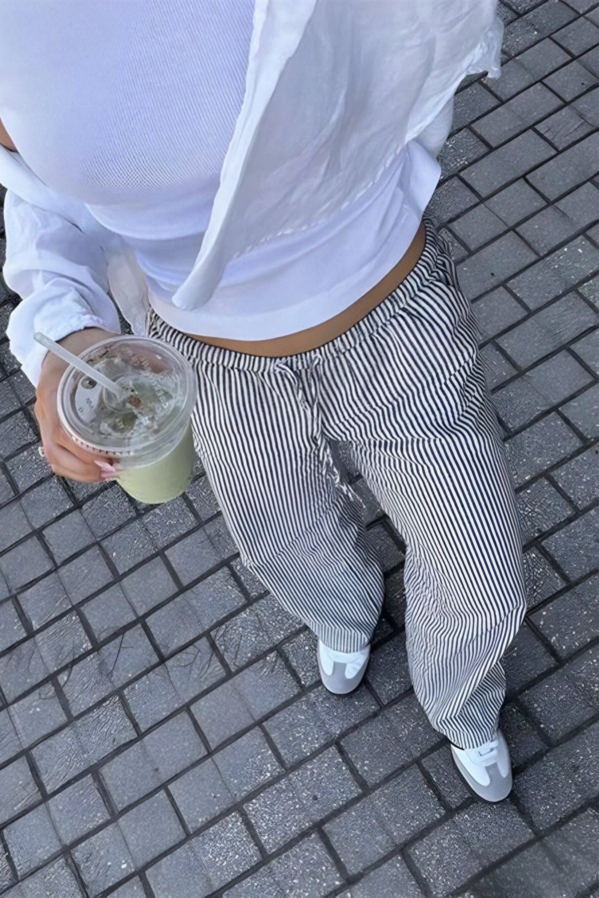 Grey Çizgili Pantolon