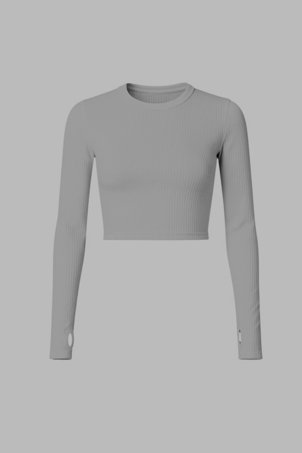 Grey Parmak Geçirmeli Crop