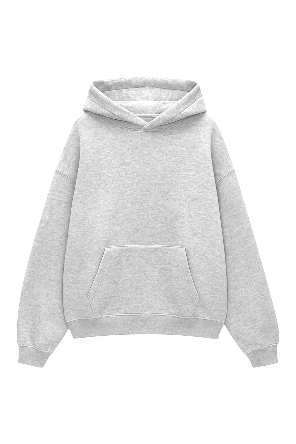 Grey Basic Kapüşonlu Sweatshirt
