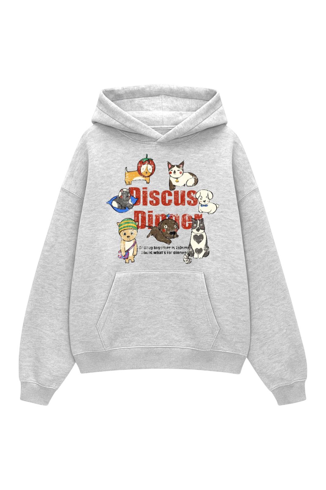 Grey Discus Dinner  Sweatshirt