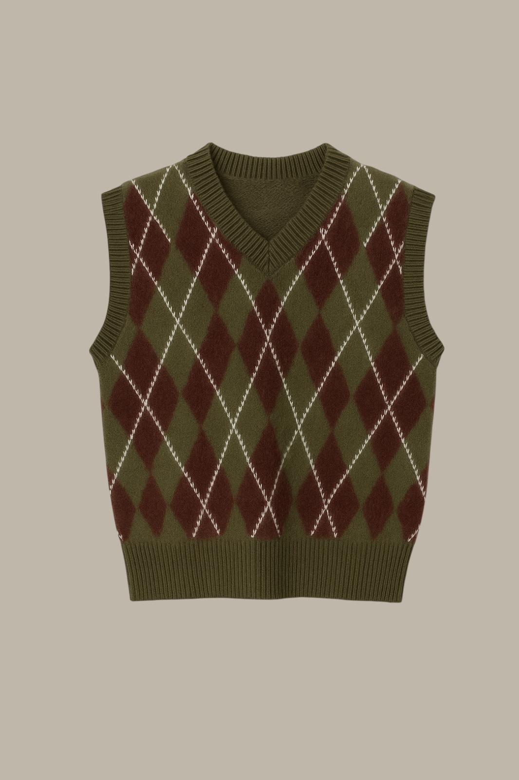 Green Baklava Desenli Süveter