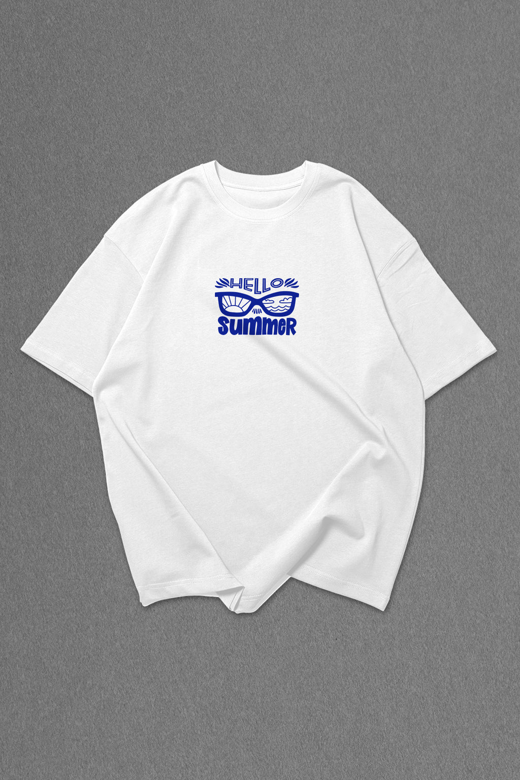 White Hello Summer Oversize T-shirt