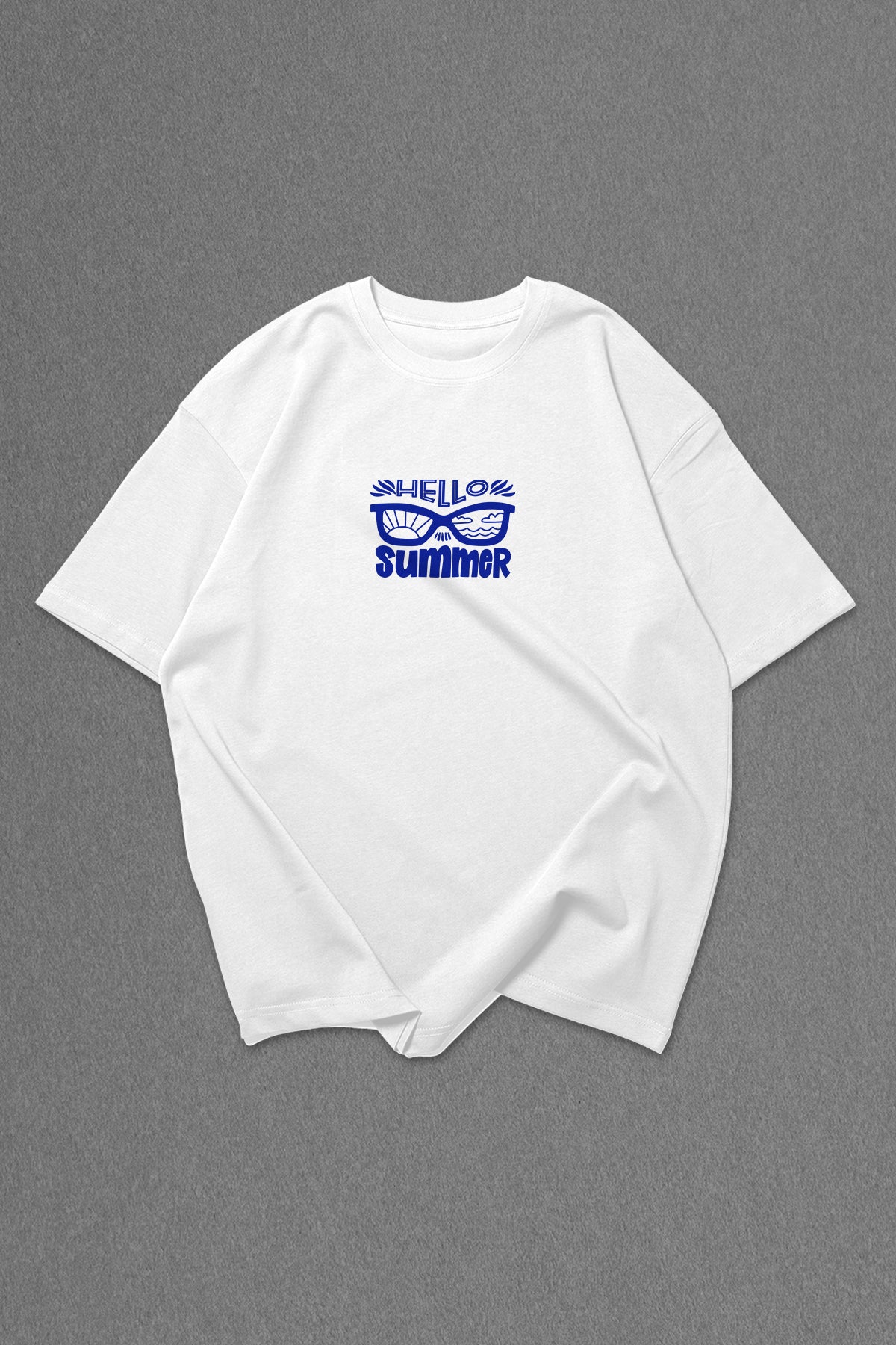 White Hello Summer Oversize T-shirt
