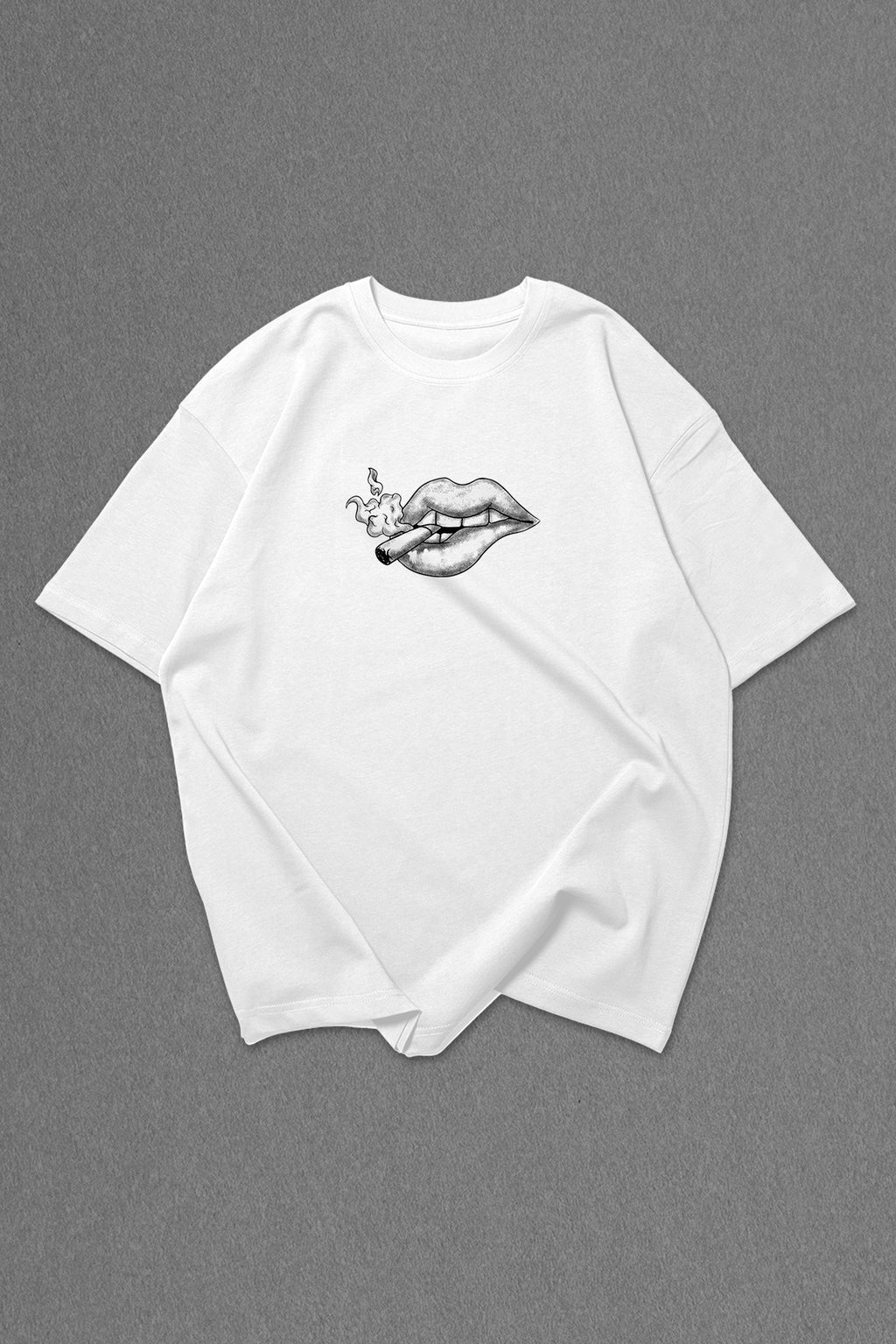 White Shut Up Kiss Me Oversize T-shirt