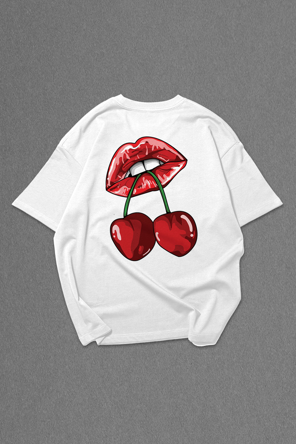 White Lips Cherry Oversize T-shirt
