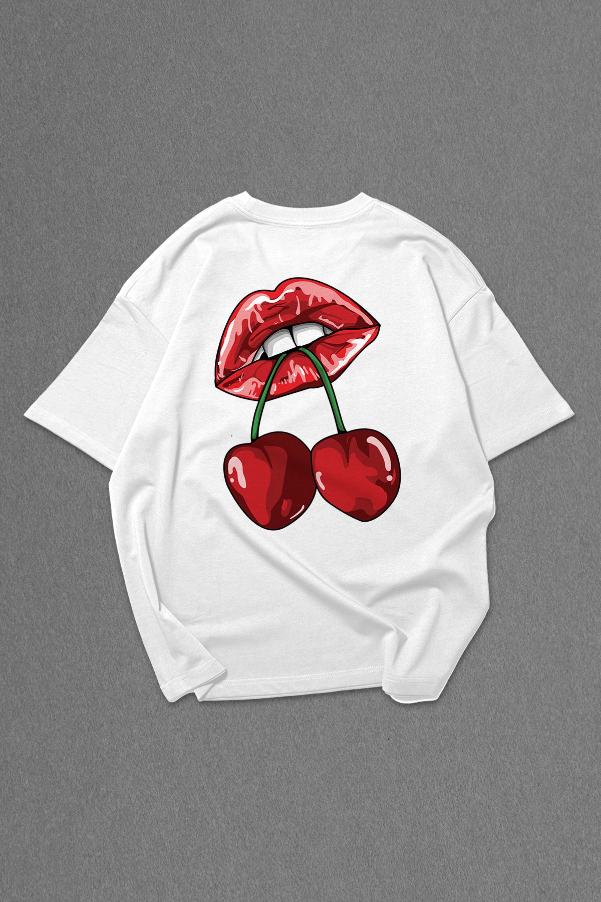 White Lips Cherry Oversize T-shirt