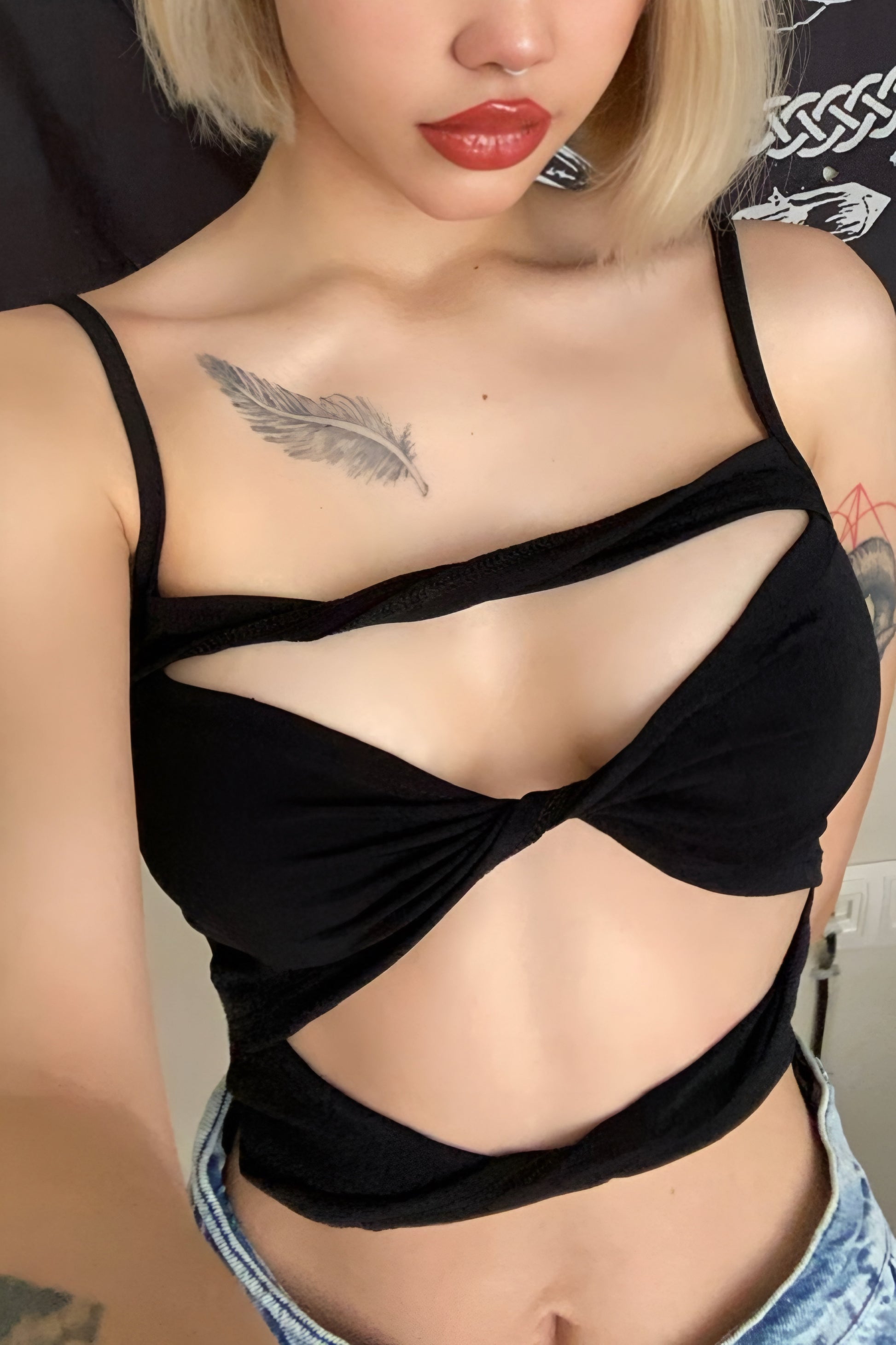 Black Ön Dekolteli Bluz