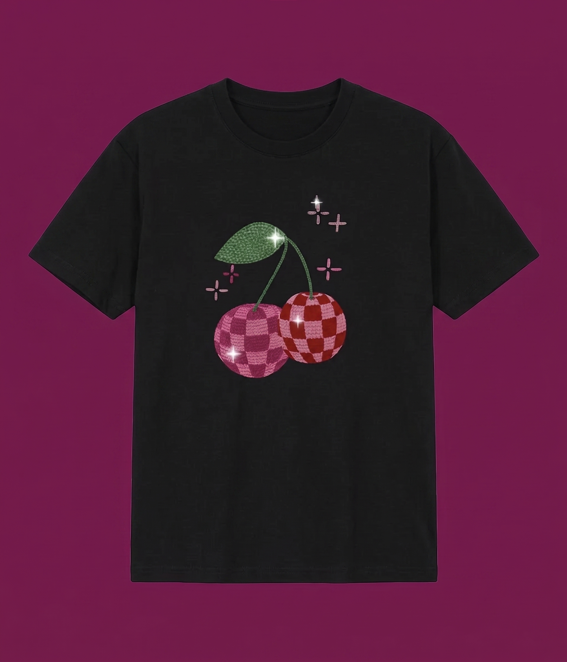 Black Taşlı Cherry T-shirt