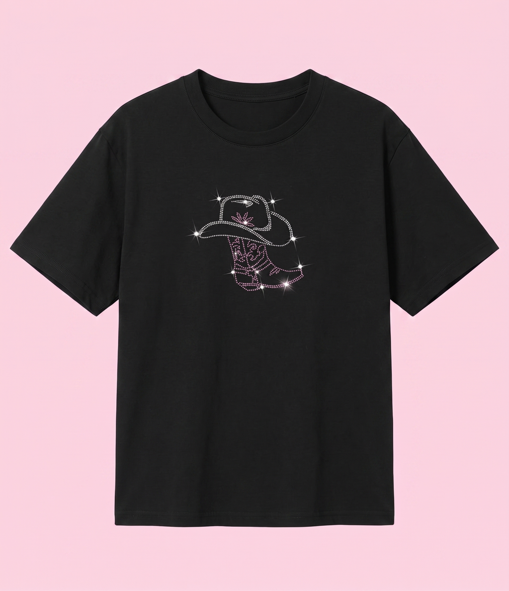 Black Taşlı Boat T-shirt
