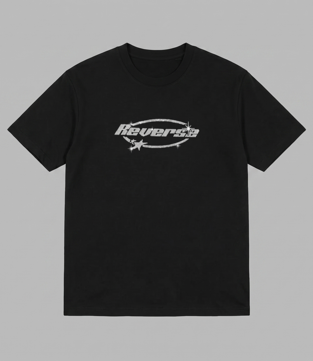 Black Taşlı Reverse T-shirt
