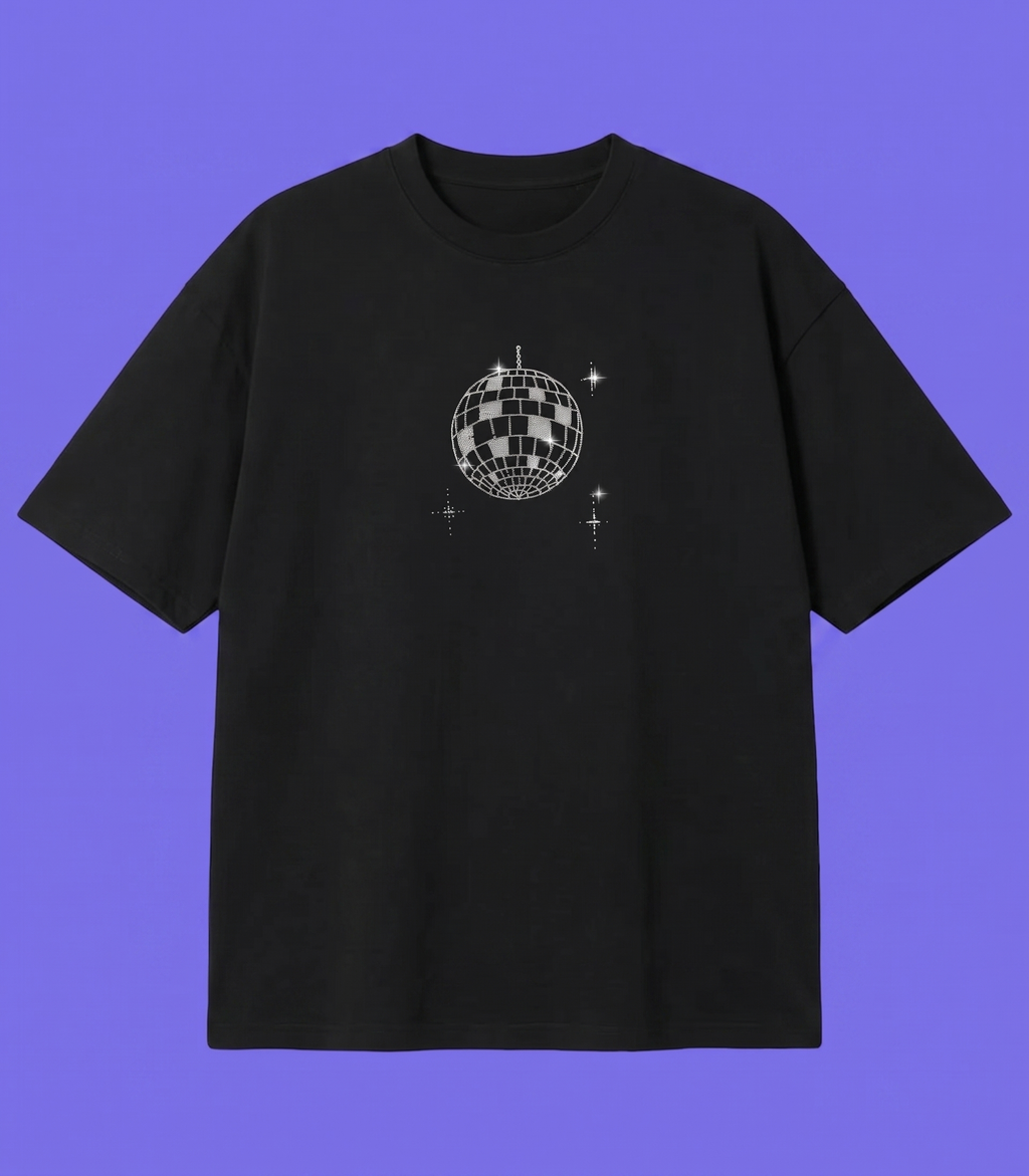 Black Taşlı Disco T-shirt