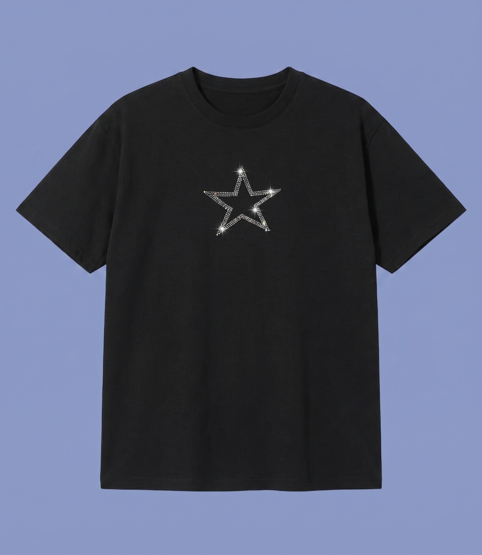 Black Taşlı Small Star T-shirt