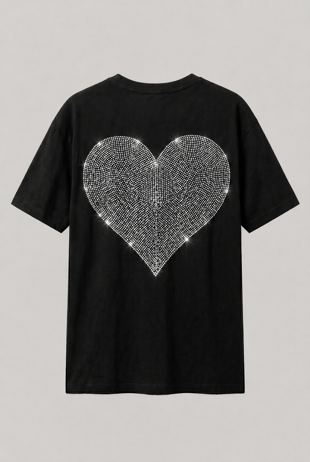 Black Big Taşlı Heart T-shirt