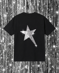 Black Sırt Star Taşlı T-shirt