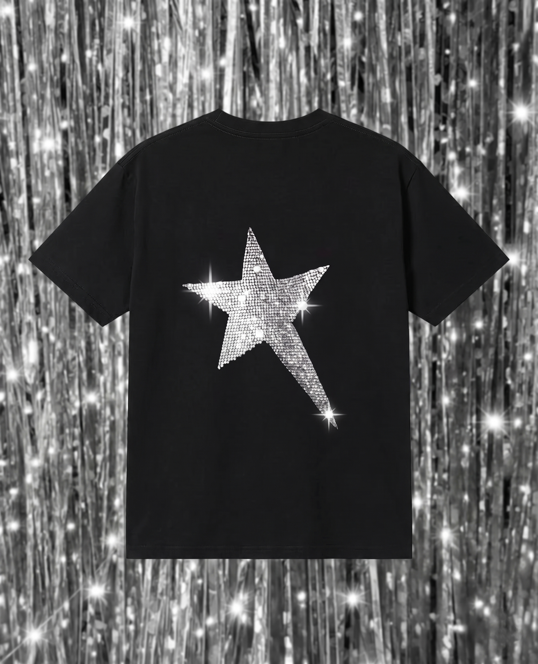 Black Sırt Star Taşlı T-shirt