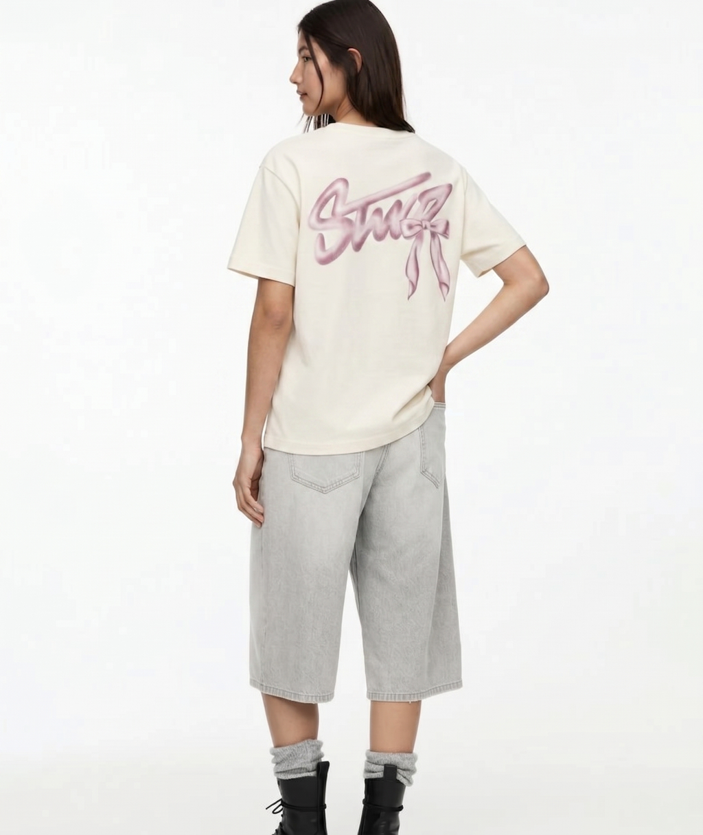 White Sırt Pink Ribbon T-shirt