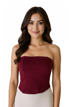 Burgundy Straplez Kaşkorse