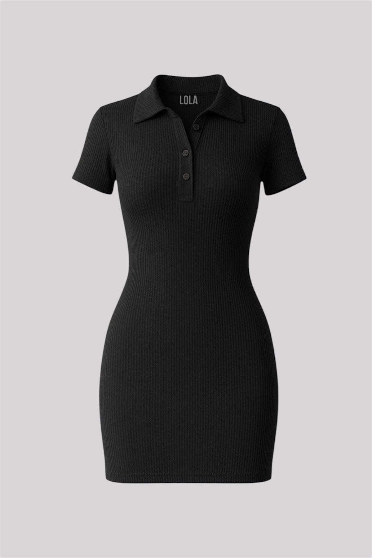 Black Polo Yaka Elbise