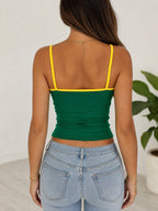 Yeşil Vintage Brasil Askılı Crop