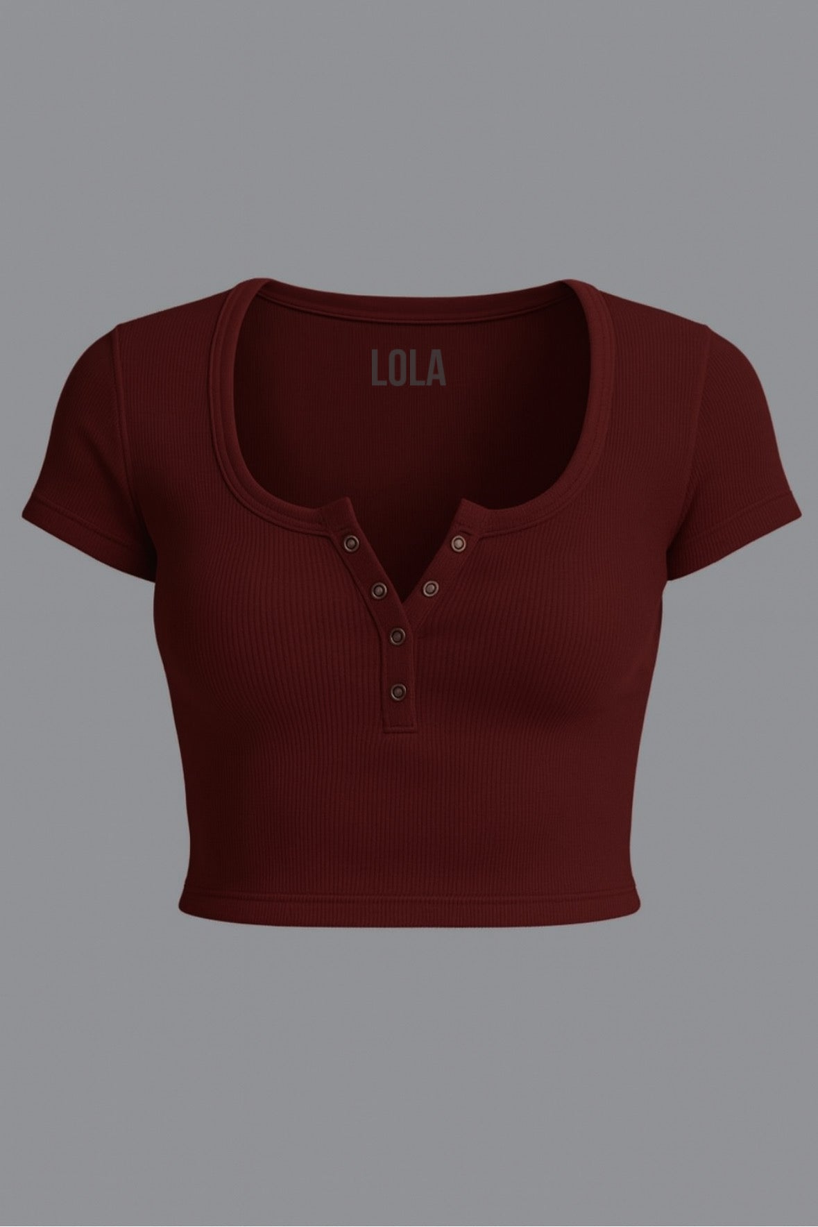 Bordo Önü Çıtçıtlı Fitilli Bluz