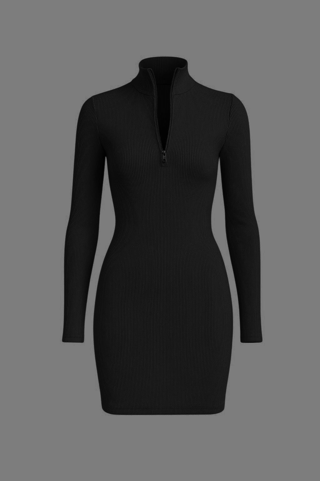 Black Fermuarlı Elbise