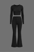 Black Crop İspanyol Paça Alt Takım