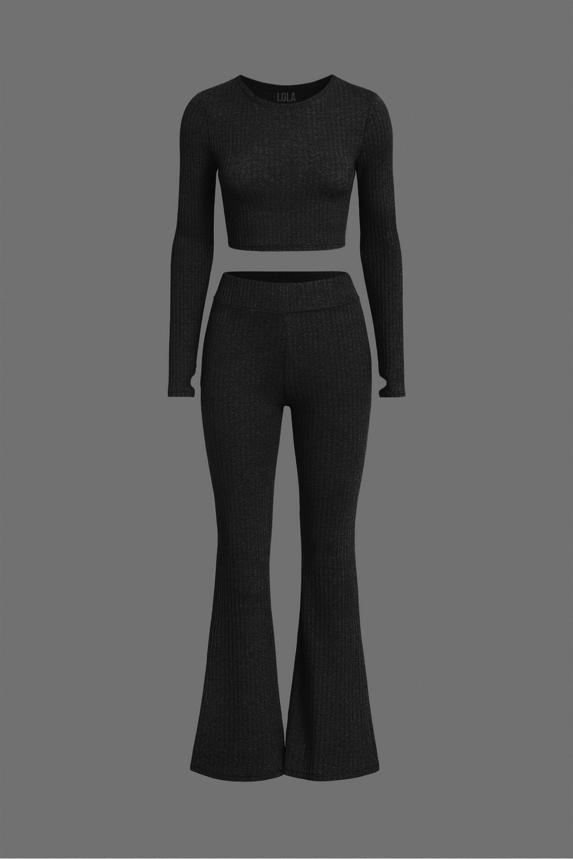 Black Crop İspanyol Paça Alt Takım