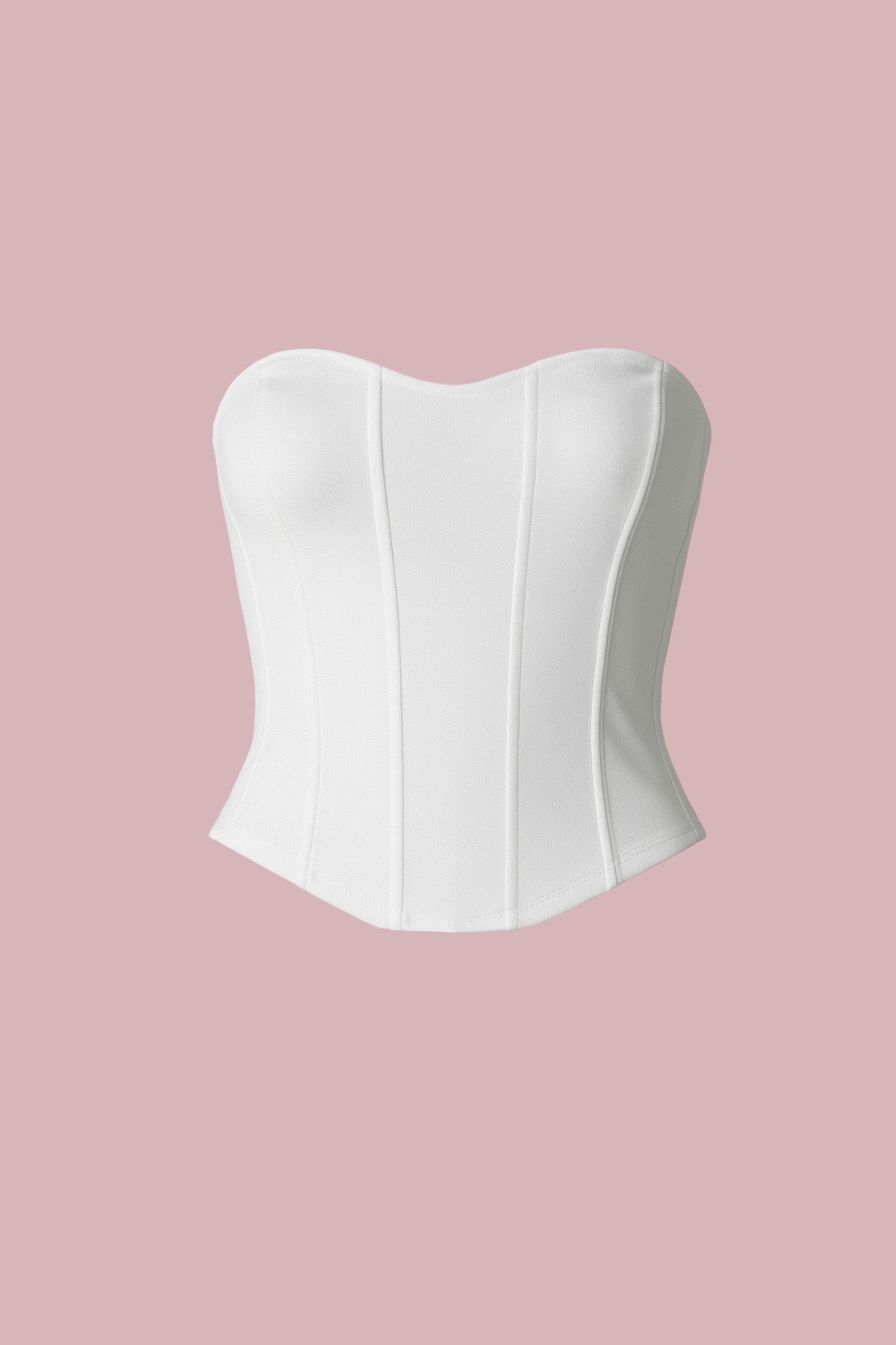 White Straplez Korseli Crop