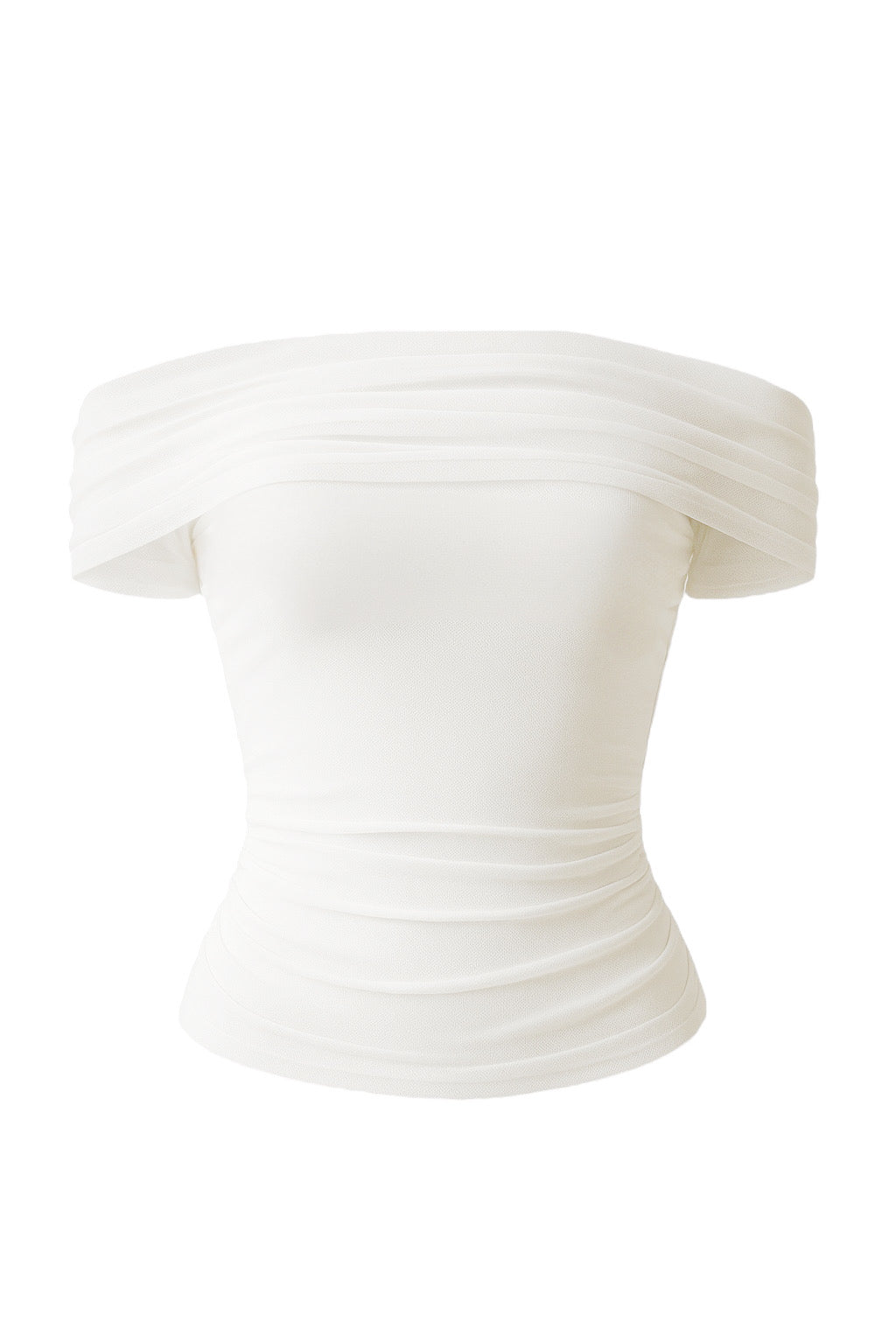 White Tulle Madonna Yaka Bluz