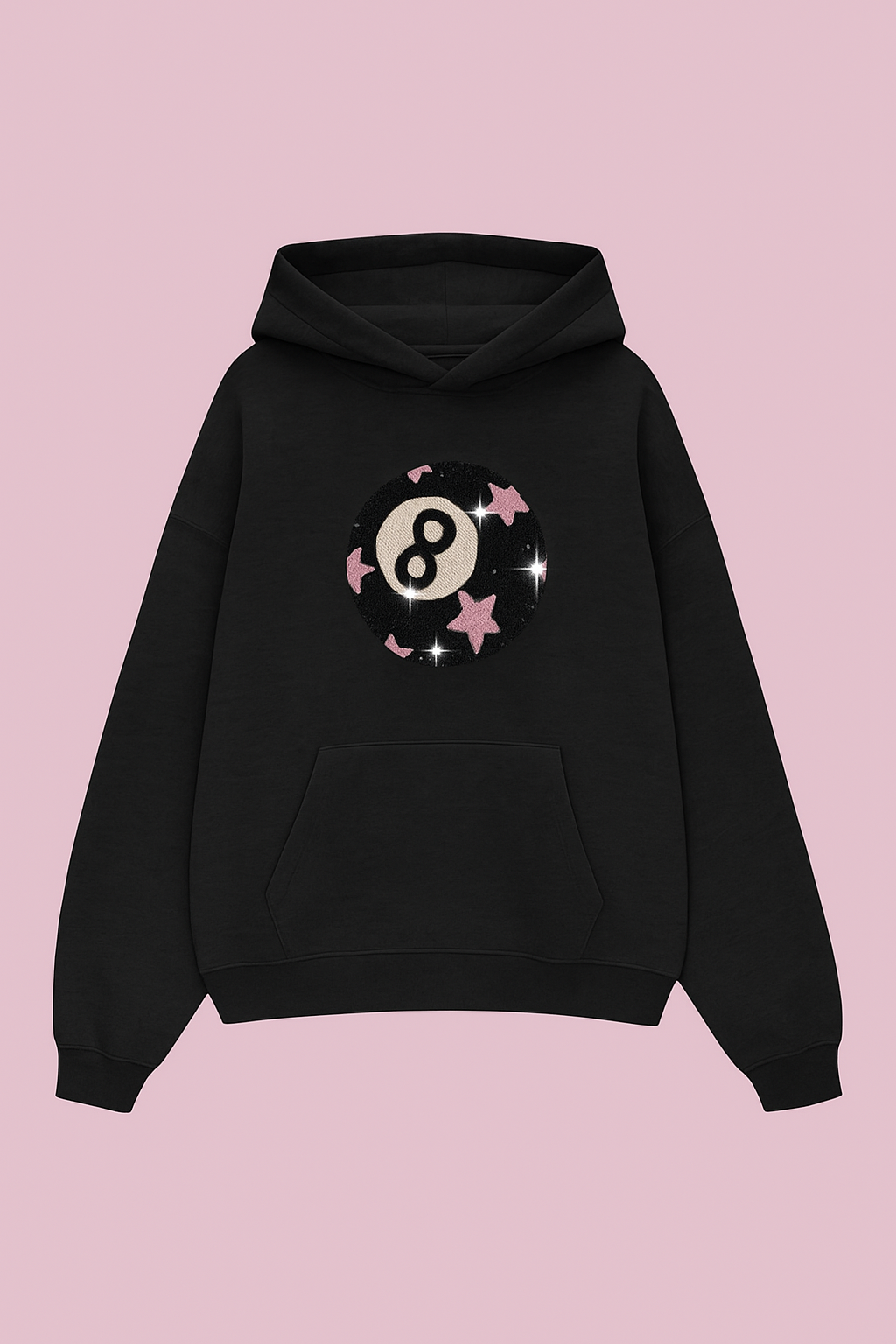 Black Bilardo Topu Taşlı Sweatshirt