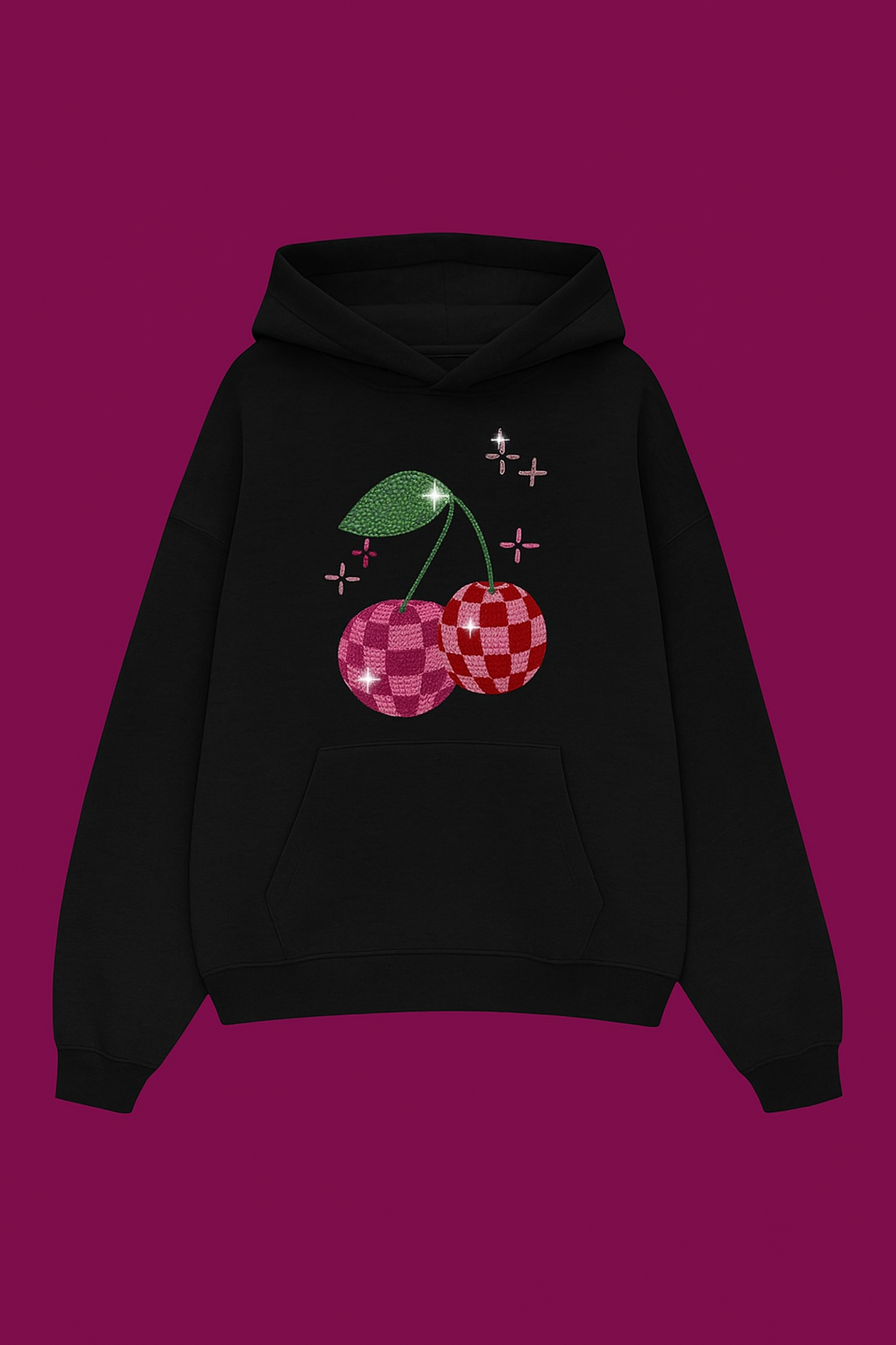 Black Cherry Taşlı Sweatshirt