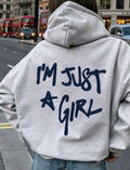 Grey I Am Just Girl Sweatshirt
