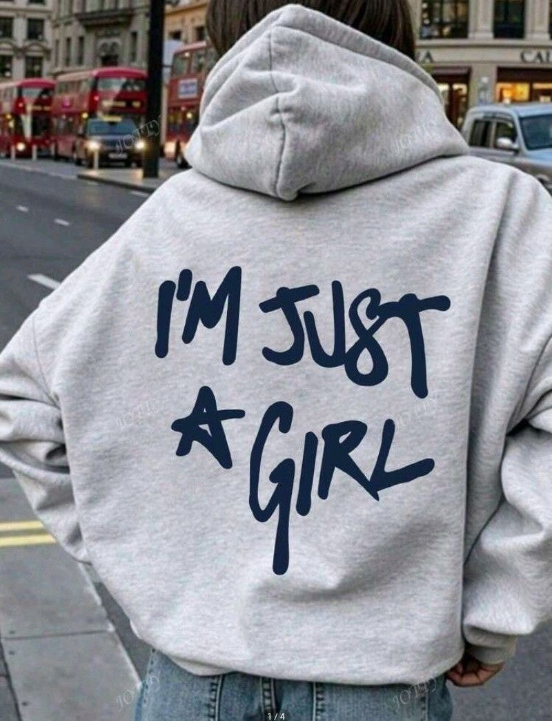 Grey I Am Just Girl Sweatshirt