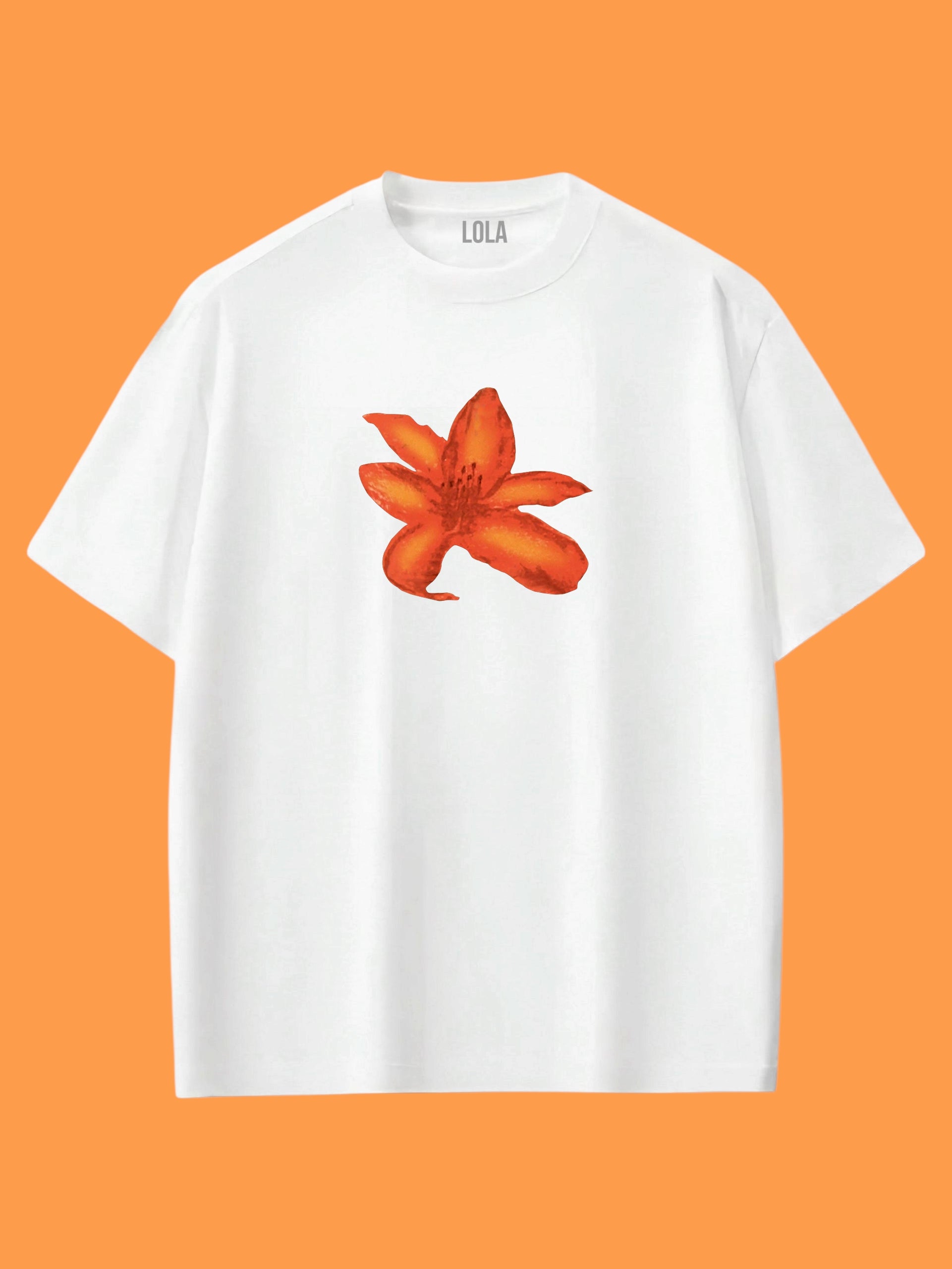 Orange Flower Oversize T-shirt