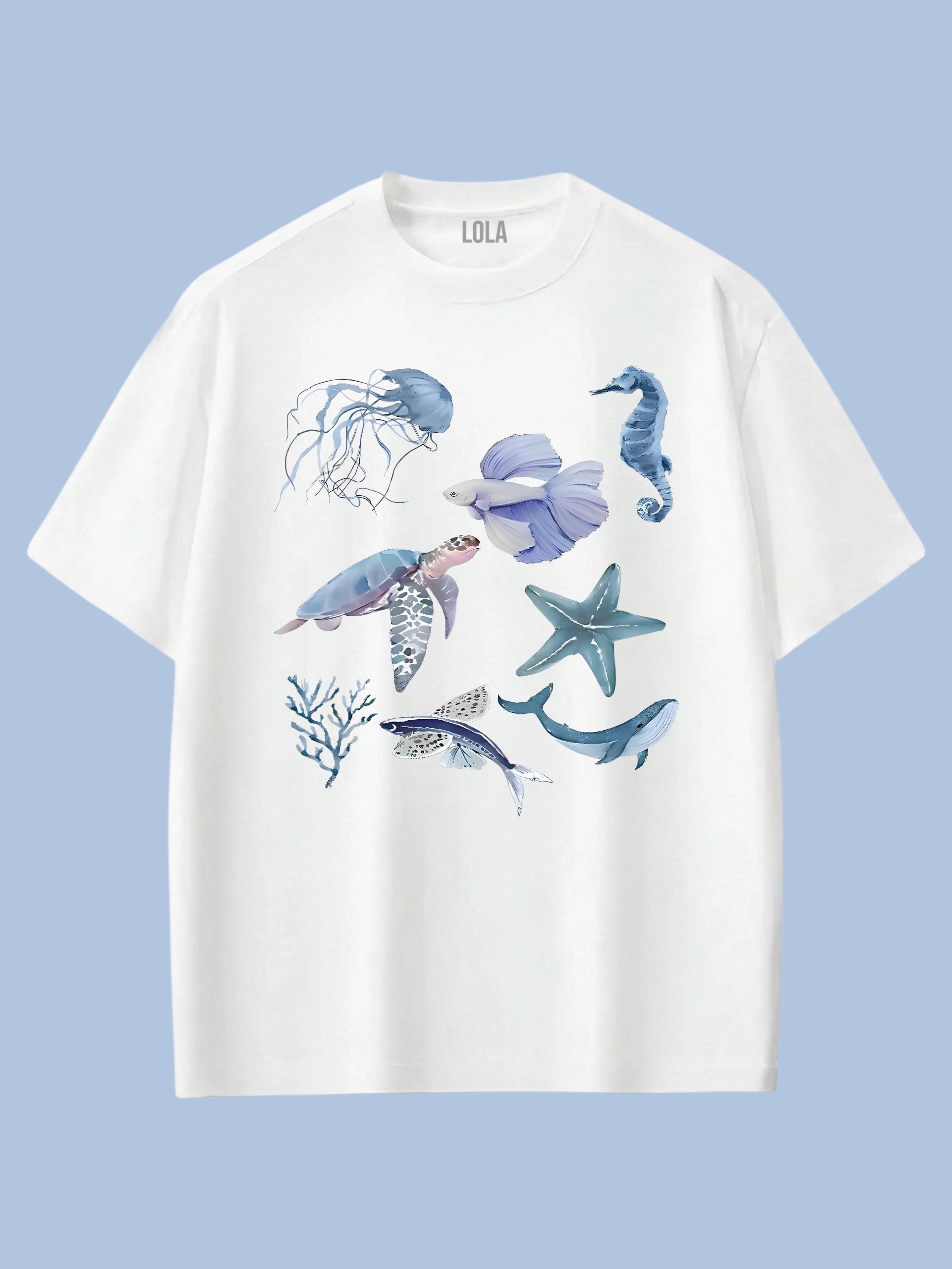 Deniz Hayvanları Oversize T-shirt