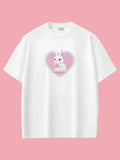 Pembe Tavşan Oversize T-shirt