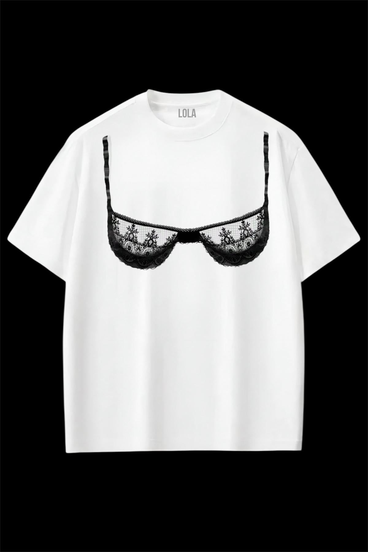 Lace Bra Oversize T-shirt
