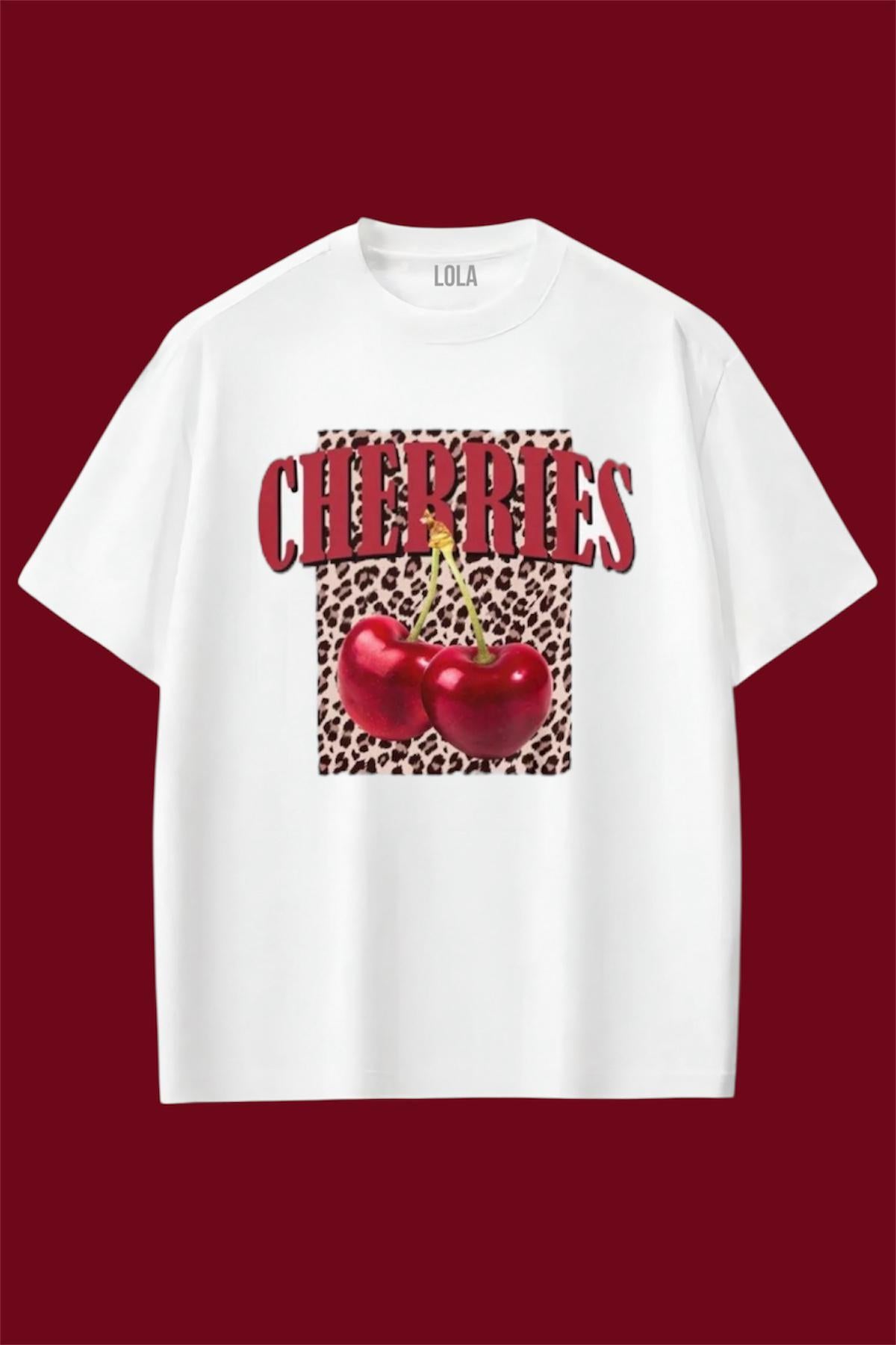 Leopard Cherry Oversize T-shirt