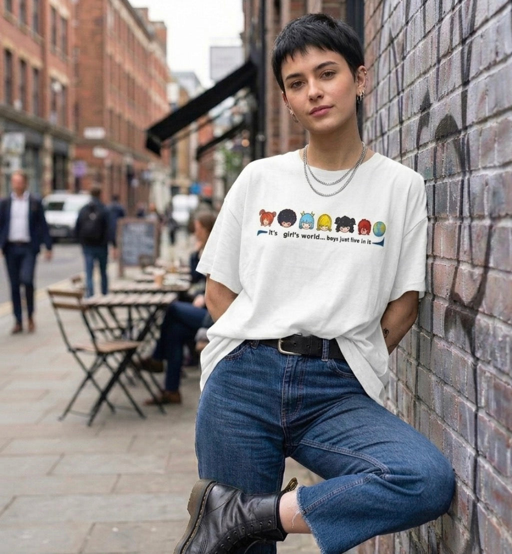 White Girls World Oversize T-shirt