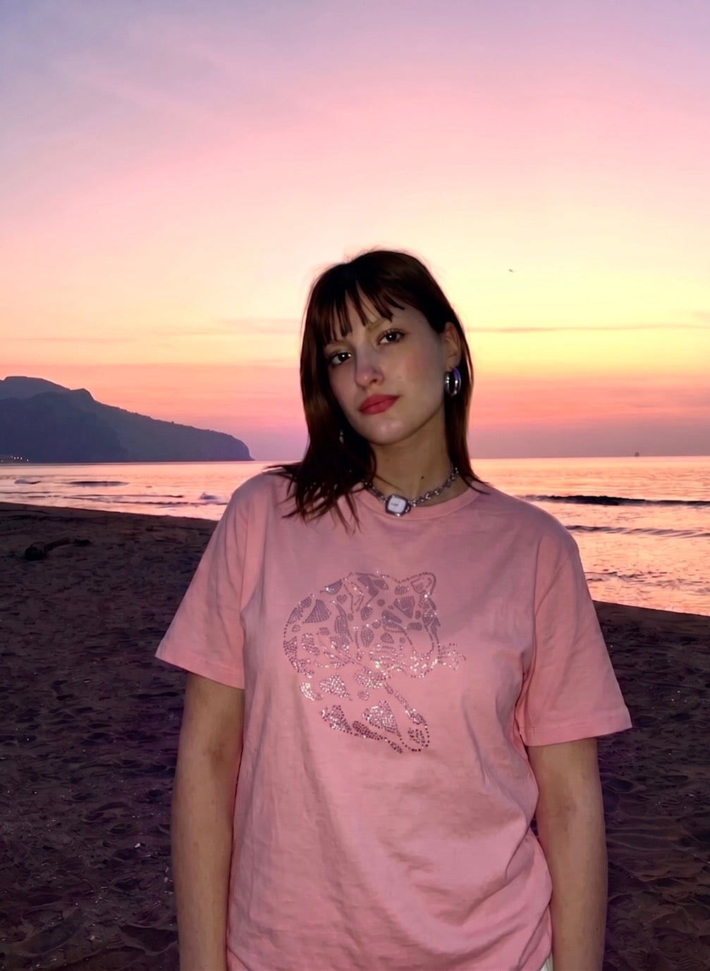 Pink Tiger Taşlı T-shirt