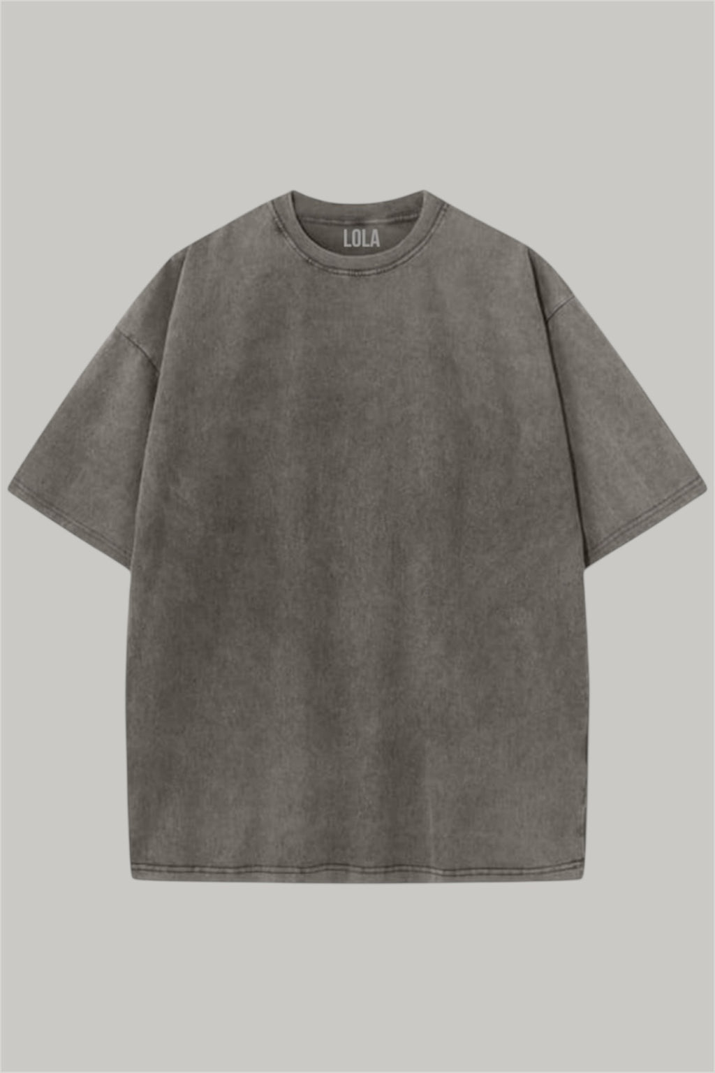 Yıkama Detaylı Antrasit Oversize Tshirt