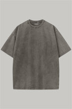 Yıkama Detaylı Antrasit Oversize Tshirt