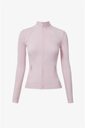 Pink Uzun Kollu Fermuarlı Hırka