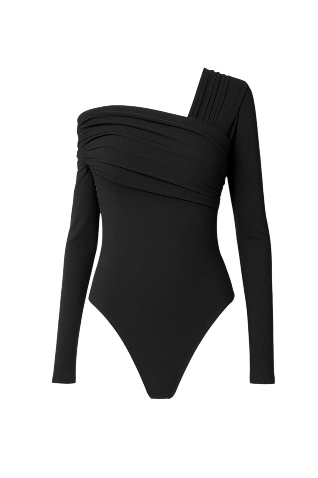 Uzun Kollu Asimetrik Zıbınlı Body