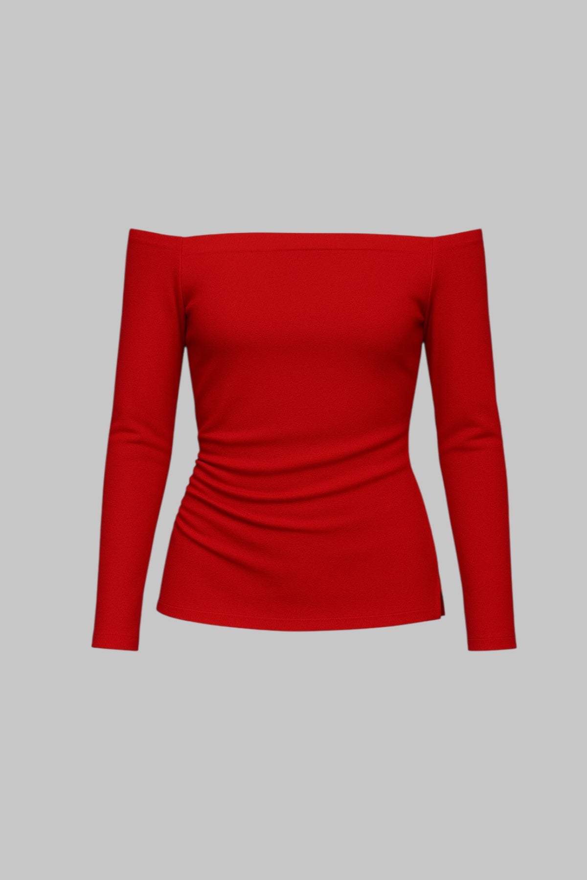Red Kayık Yaka Kenarı Yırtmaçli Bluz