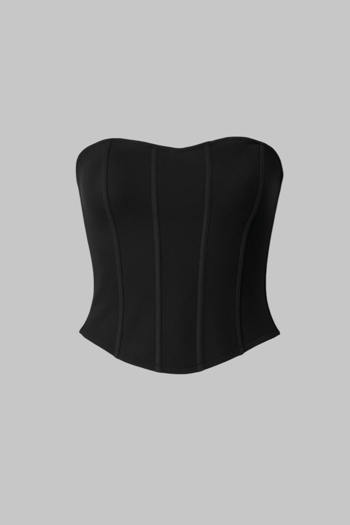 Black Straplez Korseli Crop
