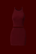 Bordo Etek Crop Takım