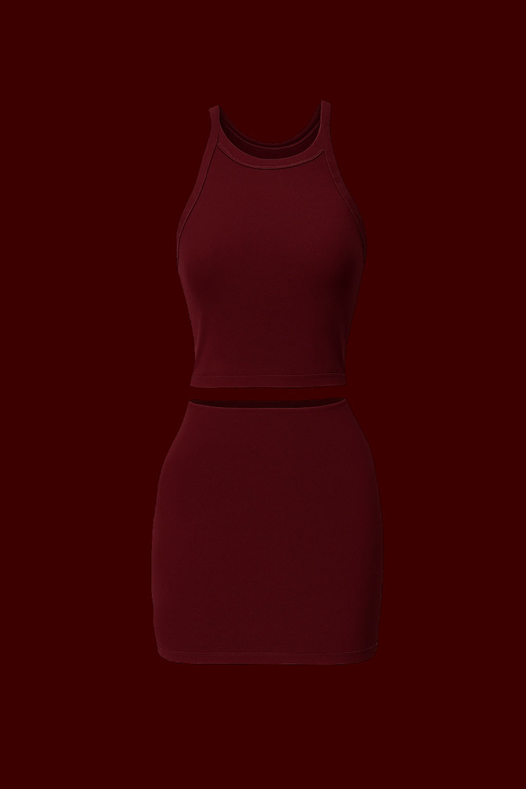 Bordo Etek Crop Takım