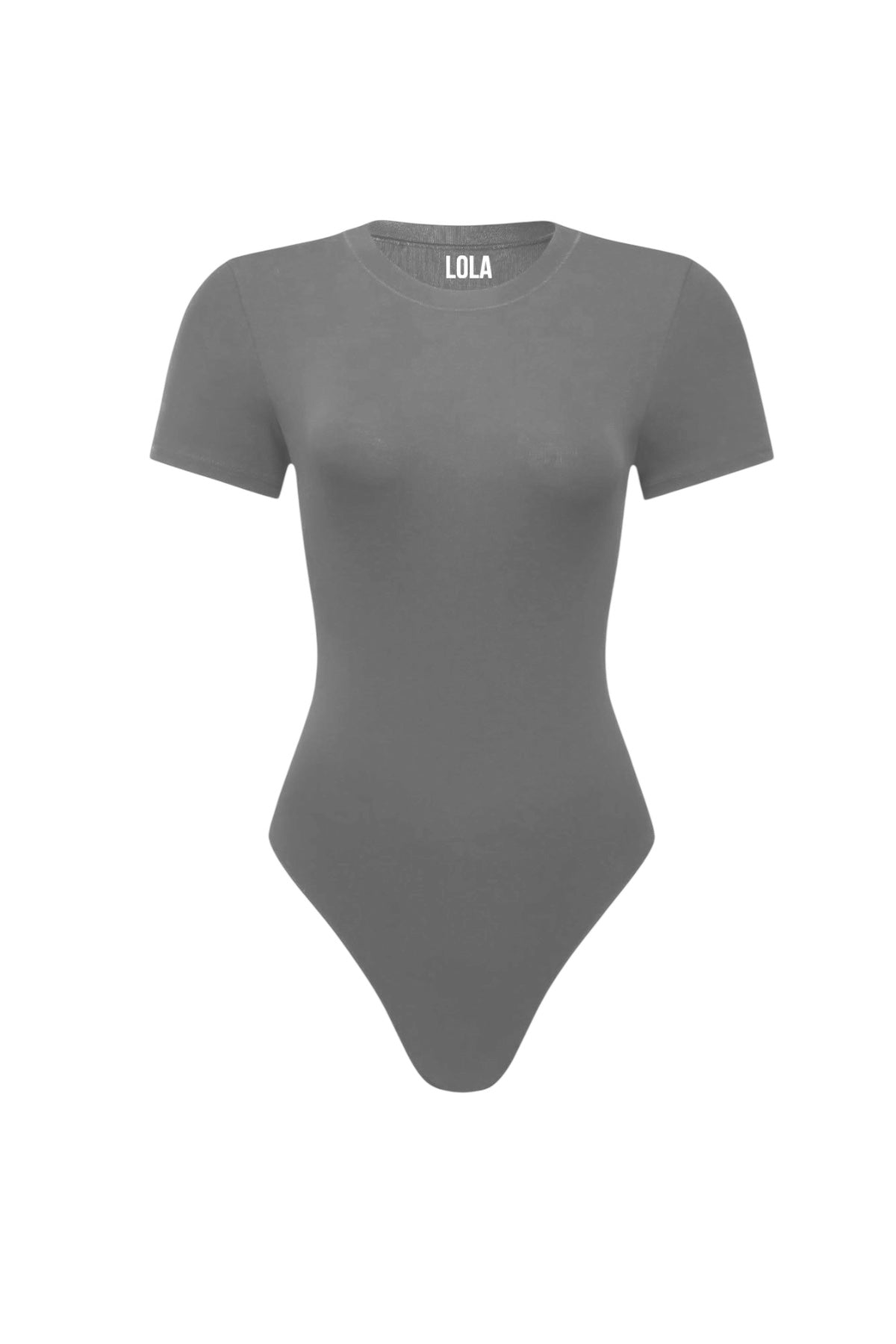 Grey Kısa Kollu Zıbınlı Body